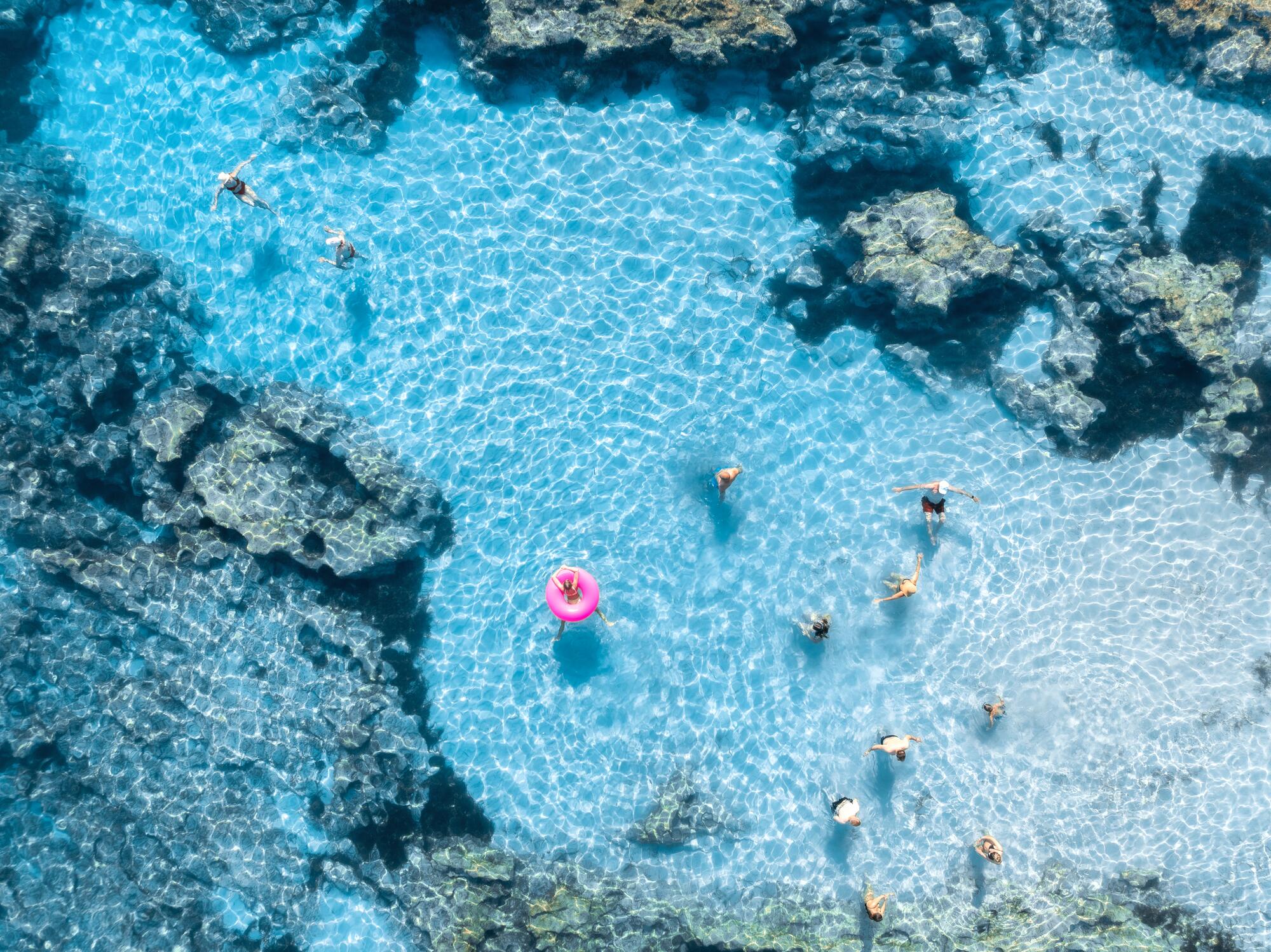 people floating